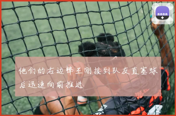 他们的右边锋王刚接到队友直塞球后迅速向前推进